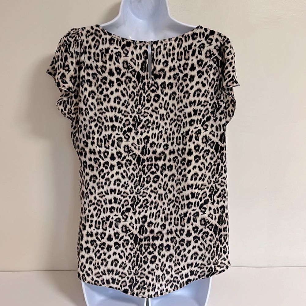 Womens PHILOSOPHY Leopard Print Short Sleeved Blouse Size Small - Picture 3 of 6